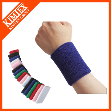 Günstige Custom Terry Baumwoll Sweat Wristband mit Stickerei Logo